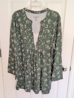 NWT Woman Within Green Layered Look Tunic - 2X 26/28